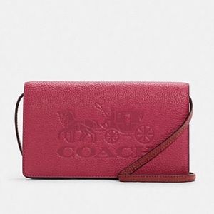 Coach Anna Foldover Clutch Crossbody In Colorblock With Horse And Carriage